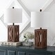 preview thumbnail 4 of 14, Ibiza 21.5" Farmhouse Wood LED Table Lamp, Brown (Set of 2), by JONATHAN Y
