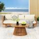 Option Teak Finish+Beige Cushion+Mix Brown Wicker