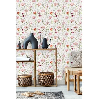 Pink Small Flowers Wallpaper - Bed Bath & Beyond - 34986801
