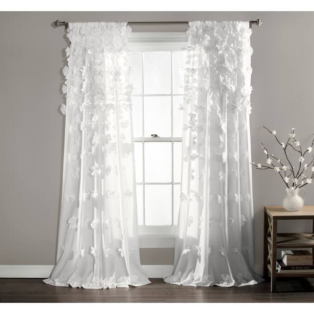 Silver Orchid Turpin Single Window Curtain Panel - 54"W x 120"L - White