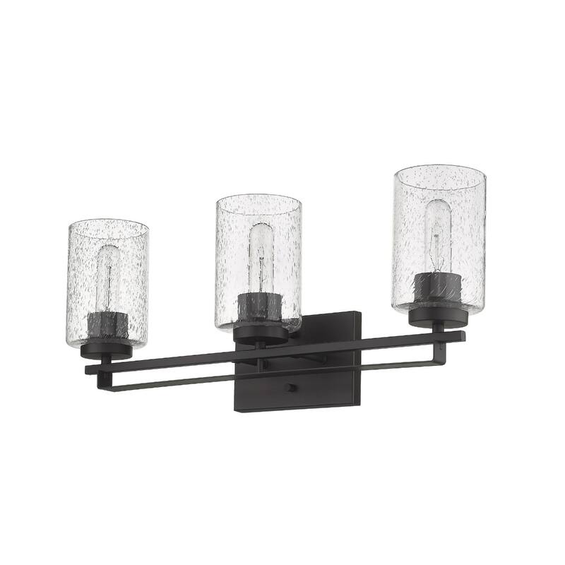 Modern Flush Mount Wall Light Fixture with Clear Bubble Glass Shade and LED Compatible for Bedroom