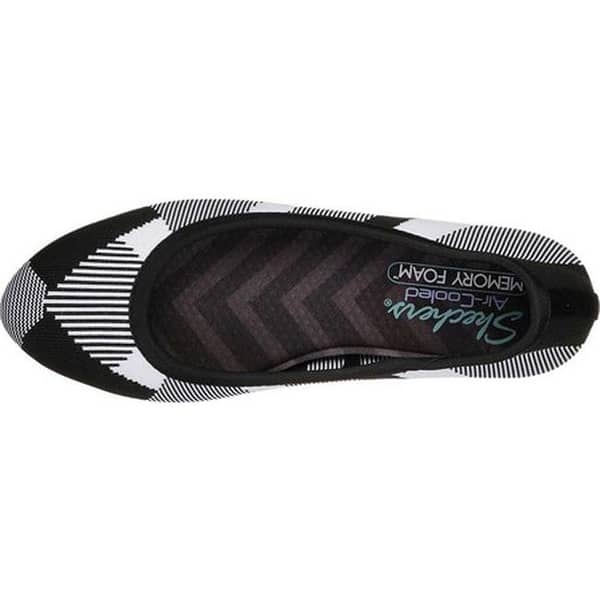 Shop Skechers Womens Cleo Bam Ballet Flat Blackwhite