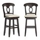 preview thumbnail 13 of 30, Ronda Napoleon Back Wood Swivel Chair Antique Black - Bar Height