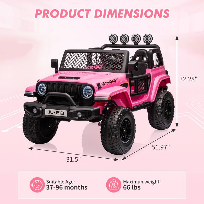 24V 2-Seater Switchable Electric Ride on Car Toy Truck for Kids Best Gift