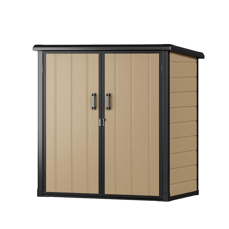 Outdoor Tall Storage Shed with 2 Shelves - N/A