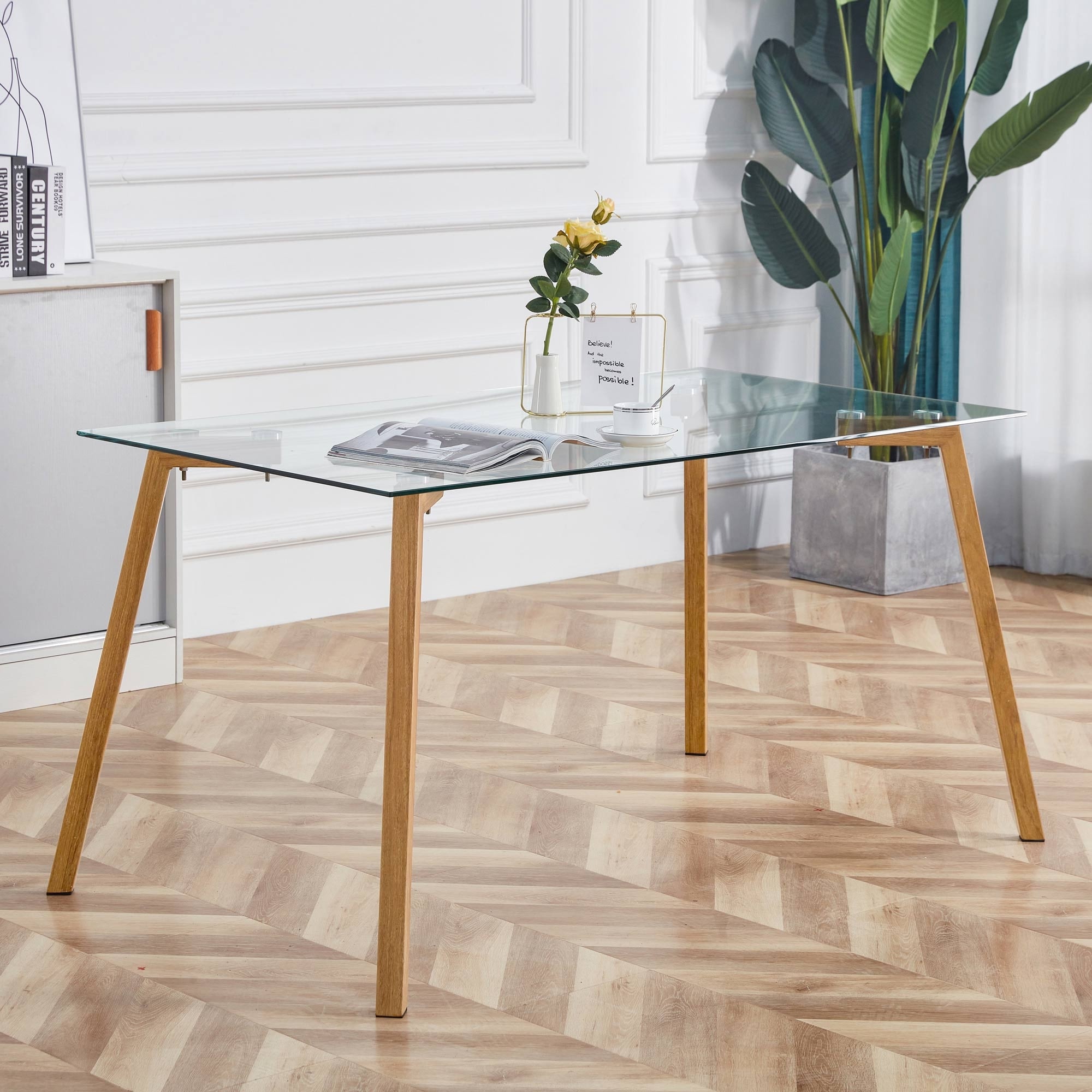 All modern store glass dining table