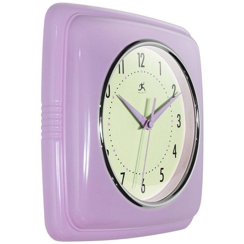 Infinity Instruments Retro 9.25-inch Square Wall Clock - 9.25 x 1.875 x 9.5