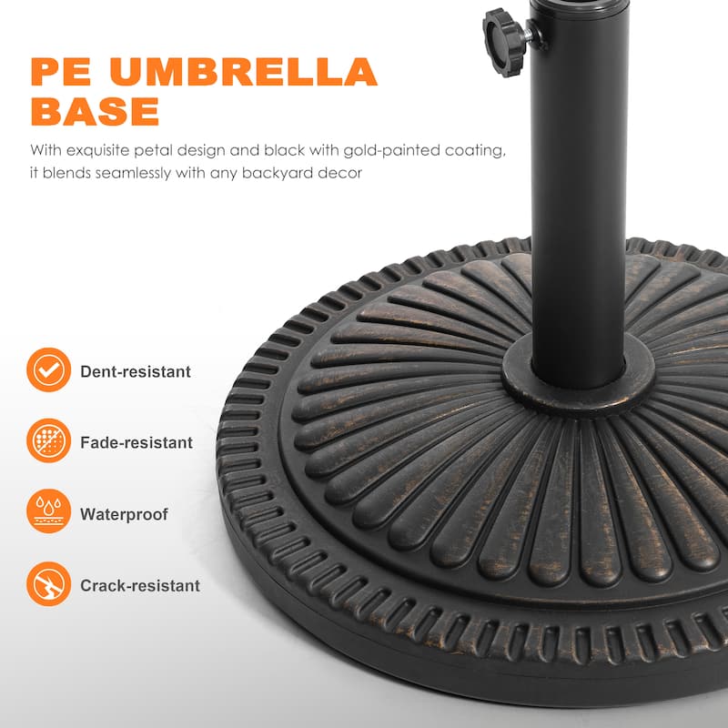 Outdoor 33 lb. Round Patio Umbrella Base, Polyethylene and Concrete