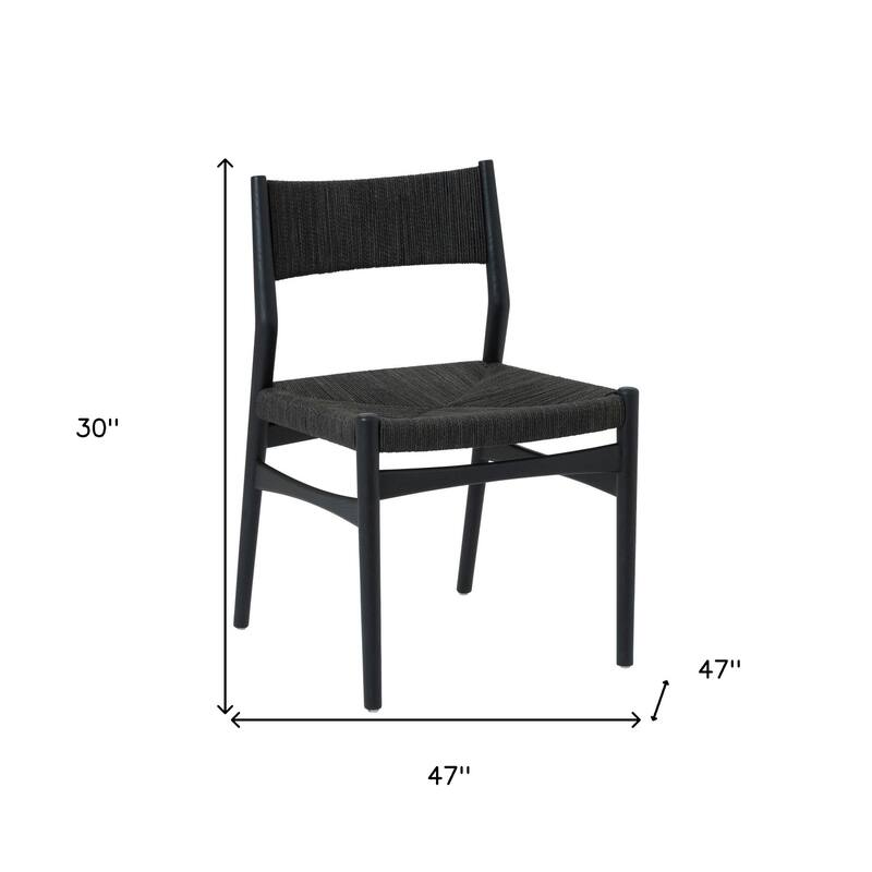 HomeRoots Five Piece Black Round Dining Set with Four Chairs