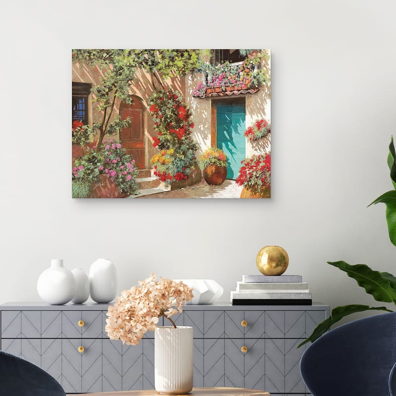 Il Cortile e i Fiori Light by Guido Borelli Canvas Art Print
