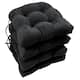 16-inch U-shaped Indoor Microsuede Chair Cushions (Set of 2, 4, or 6) - Set of 4 - Black