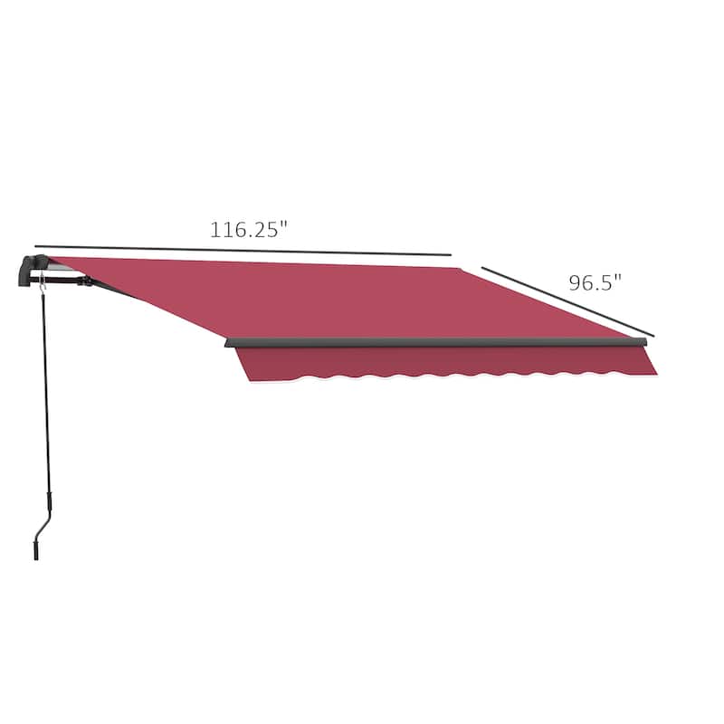 Outsunny 10x8-foot Manual Retractable Sunshade Shelter Awning