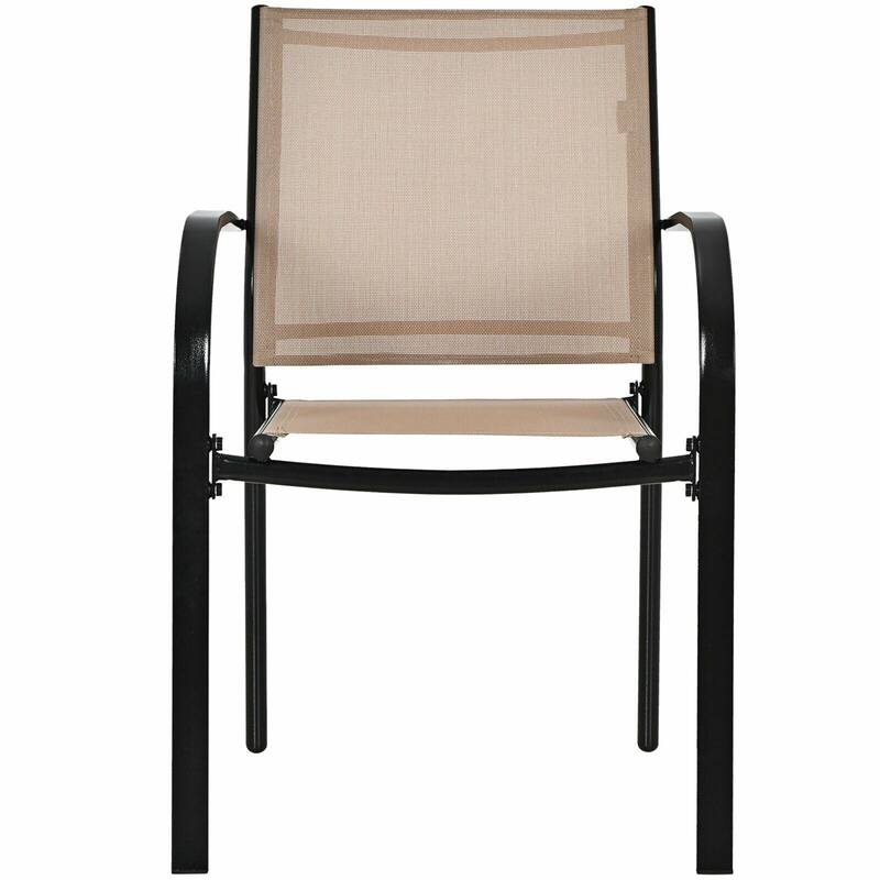 Gymax 4PCS Stackable Patio Dining Chair w/ Steel Frame & Quick-drying - See Details