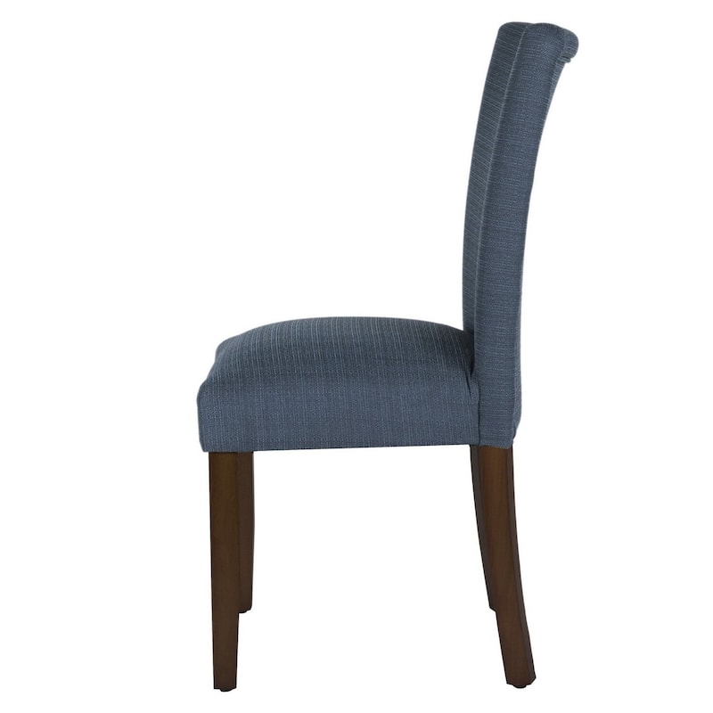 Brown/Blue Fabric Upholstered Wood Frame Dining Chair, Sturdy Dining Chair for Dining Rooms - 22.75