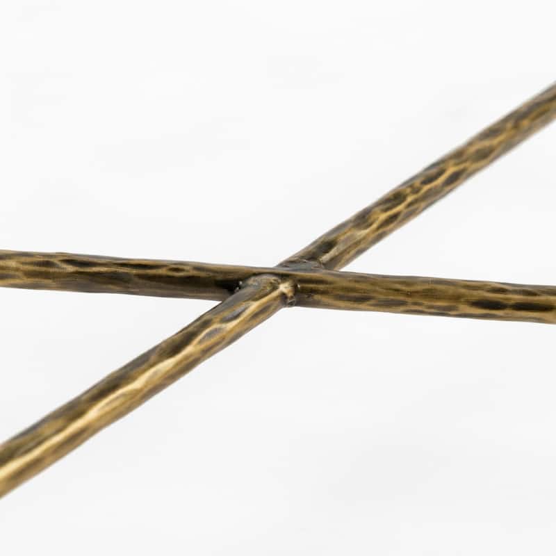 247 Shop At Home Lalia Modern Textured Metal X-Brace Coffee Table