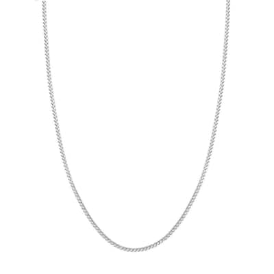 Curata 925 Sterling Silver Rhodium 1.45mm Round Franco Chain Necklace (Lobster)