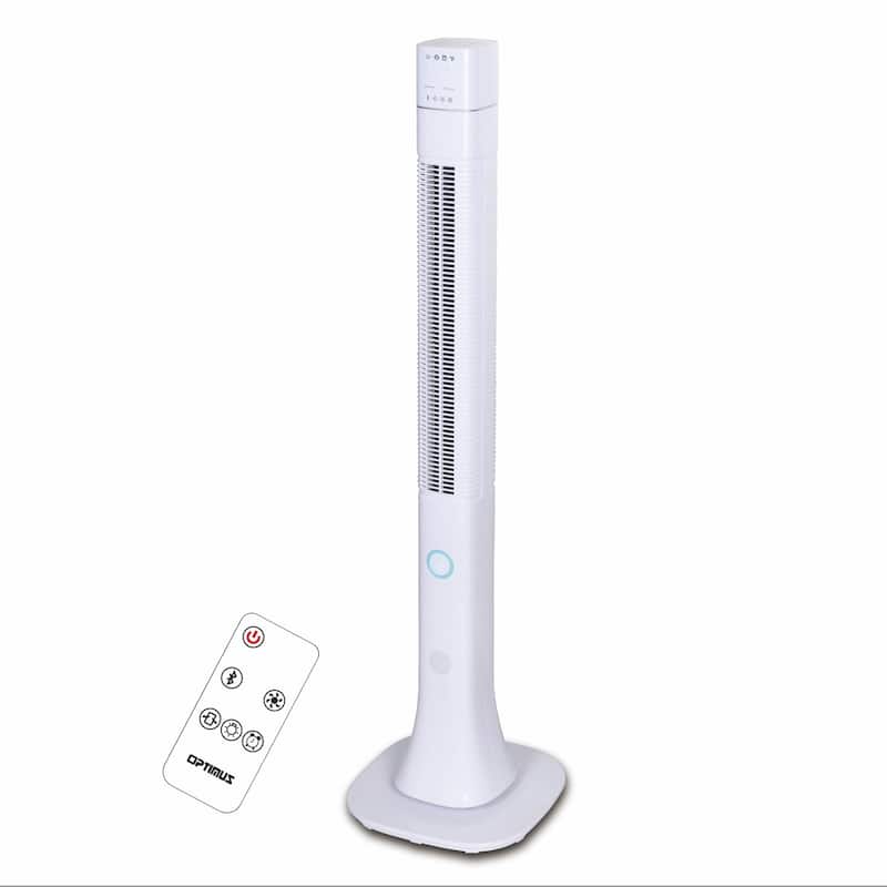 48 Inch Tower Fan with Remote Control and LED Display - White