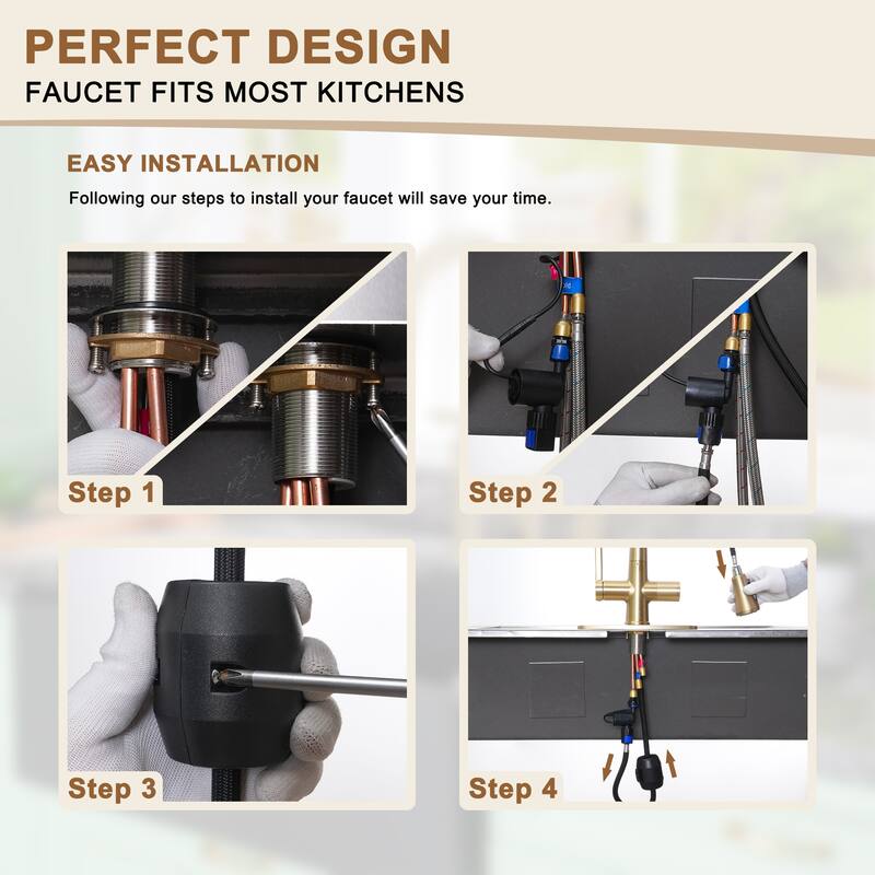 Single-Handle Pull-Out Sprayer Kitchen Faucet with Digital Display