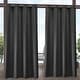 preview thumbnail 19 of 42, ATI Home Indoor/Outdoor Solid Cabana Grommet Top Curtain Panel Pair 54X120 - Charcoal