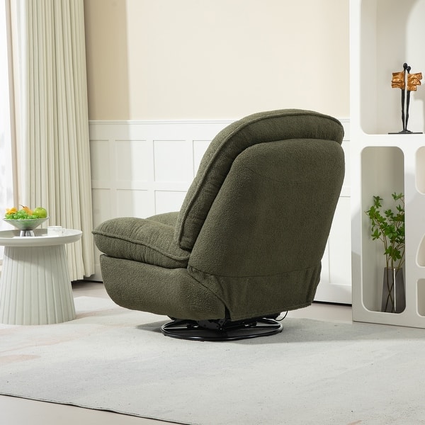 Oversized Chenille Swivel Glider Rocker Recliner with Footrest
