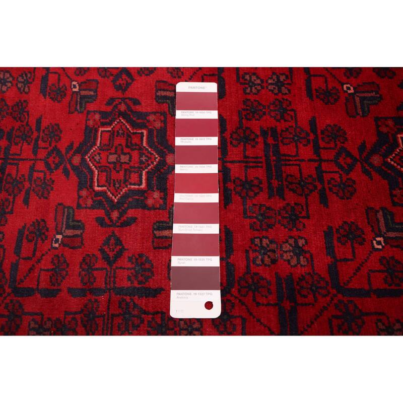 ECARPETGALLERY Hand-knotted Finest Khal Mohammadi Red Wool Rug - 4'2 x 5'10