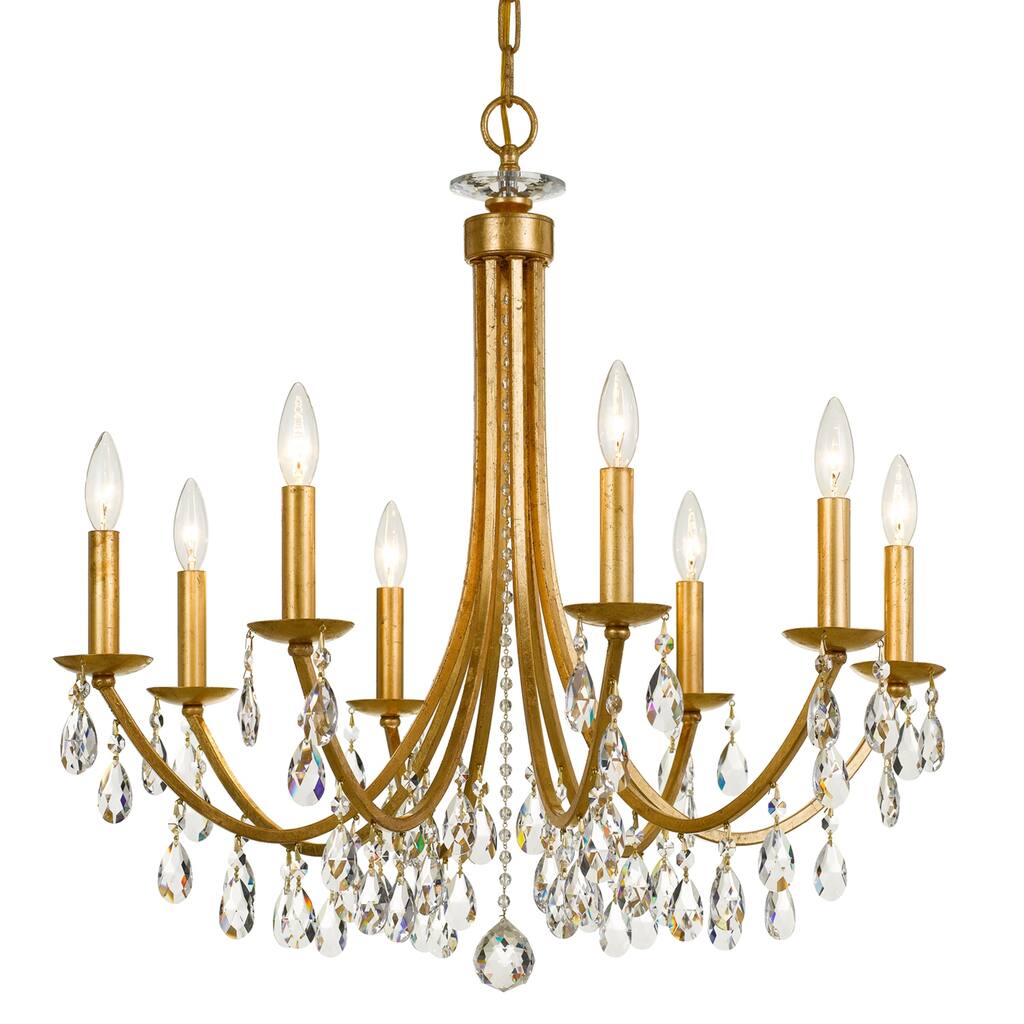 Bridgehampton Bronze Crystal 8-light Chandelier - 28'' W x 29'' H