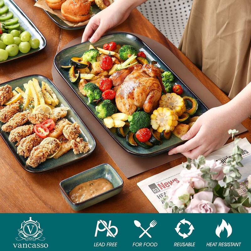 vancasso Stern Series Reactive Glaze Stoneware Plates Set