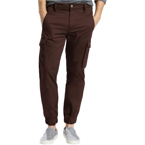 Shop Levi S Mens Slim Banded Cargo Casual Jogger Pants Brown 32w