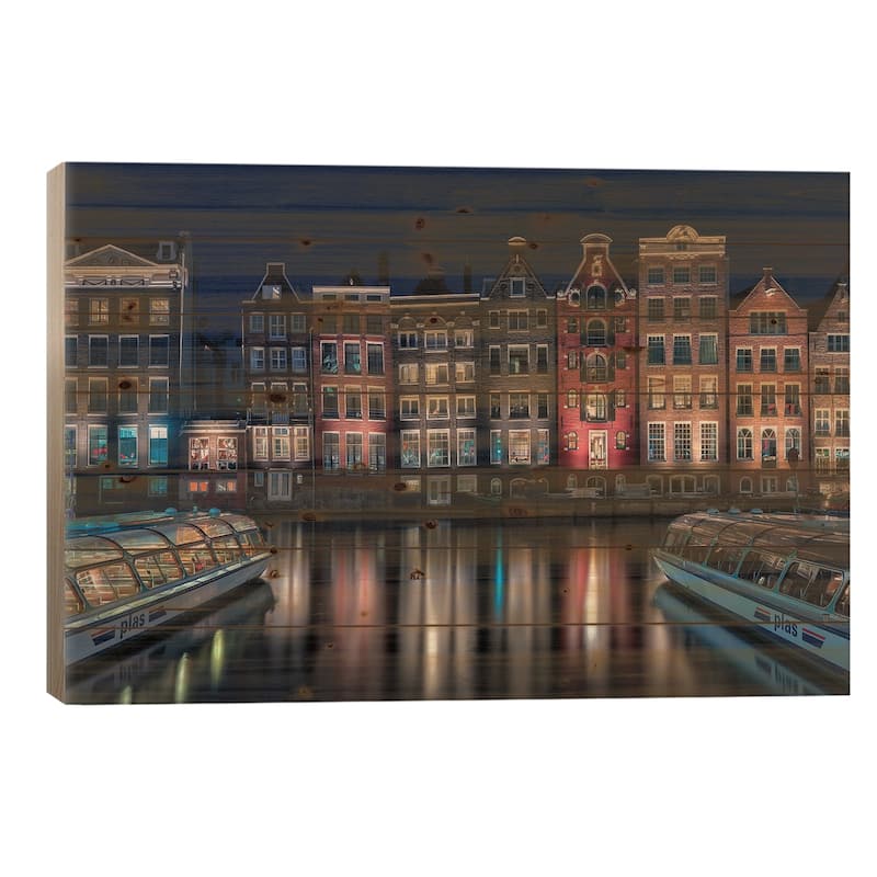 Amsterdam Colors Print On Wood by Fran Osuna - Multi-Color - 26x40x1.5