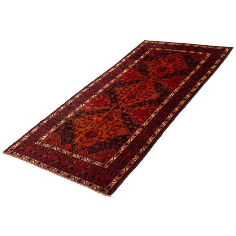 ECARPETGALLERY Hand-knotted Teimani Burnt Orange Wool Rug - 4' 4" x 9' 3"