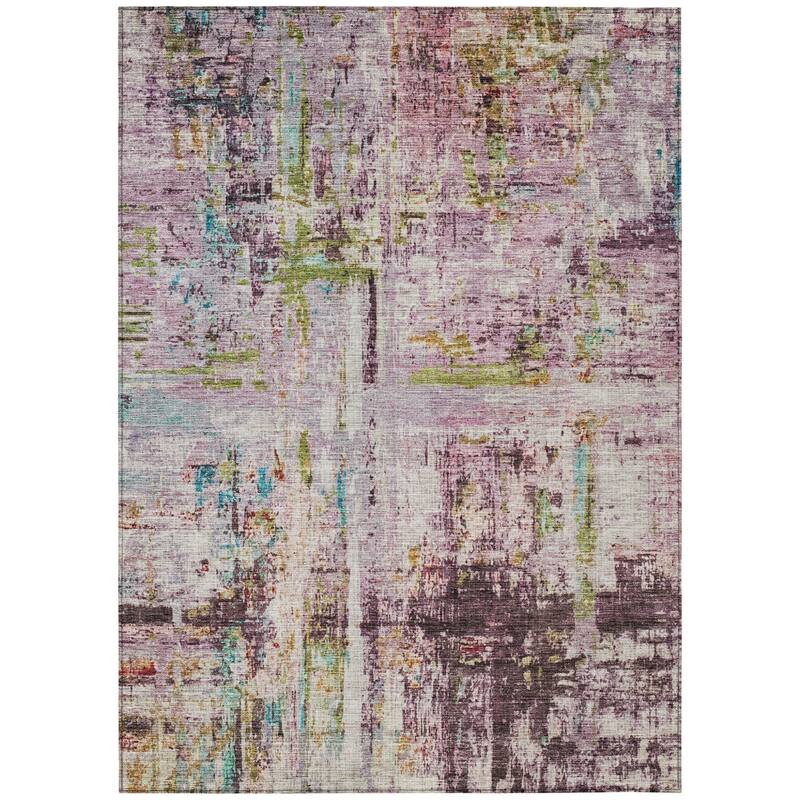 HomeRoots Abstract Transitional Rectangle Outdoor Rug