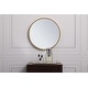 preview thumbnail 131 of 186, Carson Carrington Labbemala Metal Frame Round Mirror 18" Diameter - Brass