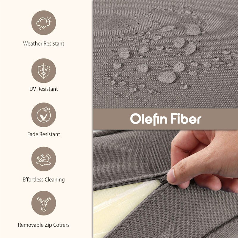 Meyreso 5-Piece Wicker Patio Conversation Set with Swivel Gliders and 6-Inch Thick Olefin Cushions