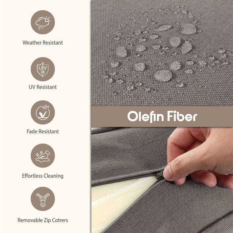 Luna 9-Piece Wicker Outdoor Patio Fire Pit Sofa Set with 6-Inch Thick Cushions