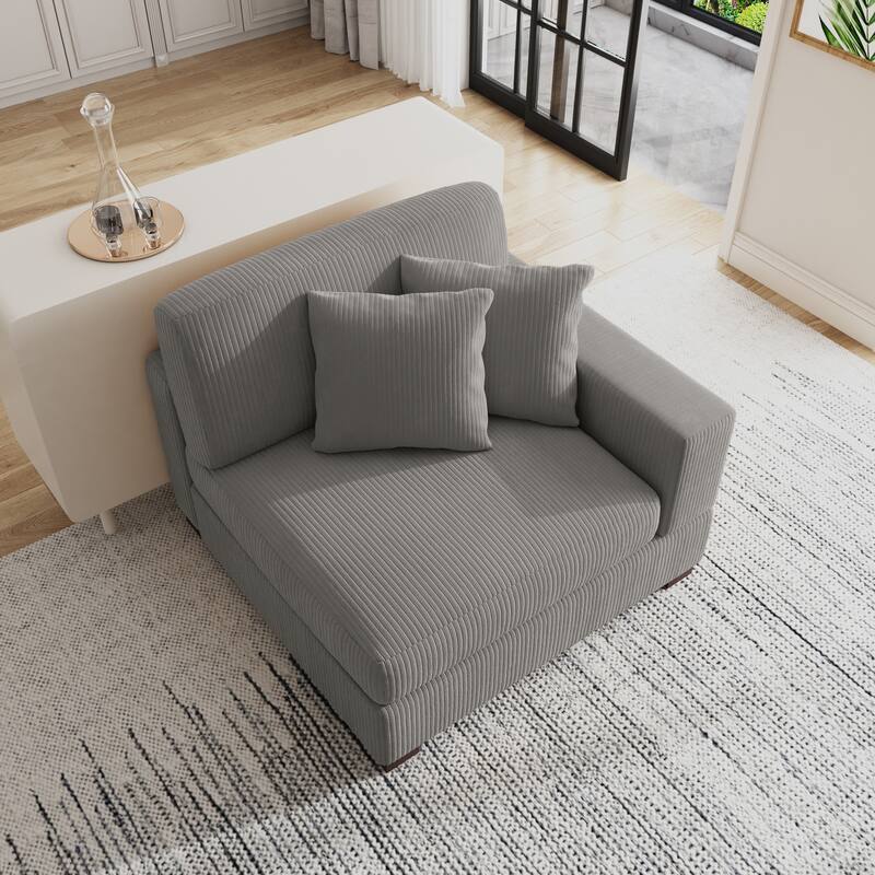 Corduroy Armchair Sofa Corner Chairs With Pillows