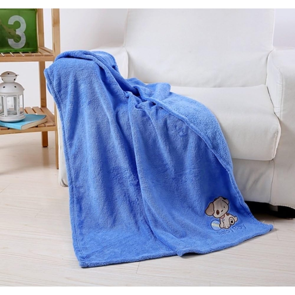 Soft Fuzzy Hypoalergenic Microplush Baby Blanket 40 x 30 Embroidery Blue On Sale Bed Bath Beyond 39425211