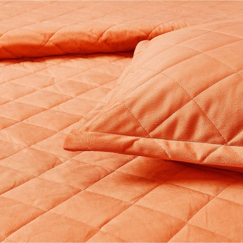Serenta Velvet Quilts 5 Piece Ultra Soft Floor Touching Bedspread Set