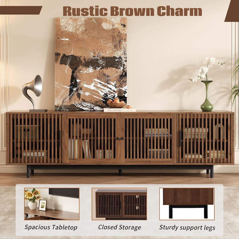 78 in with Openwork Cabinet Doors TV Stand for TVs up to 85 in - n/a