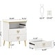 preview thumbnail 23 of 23, 3-Drawer Nightstand, Luxury Bedside Table End Table with Storage Drawers and Golden Legs