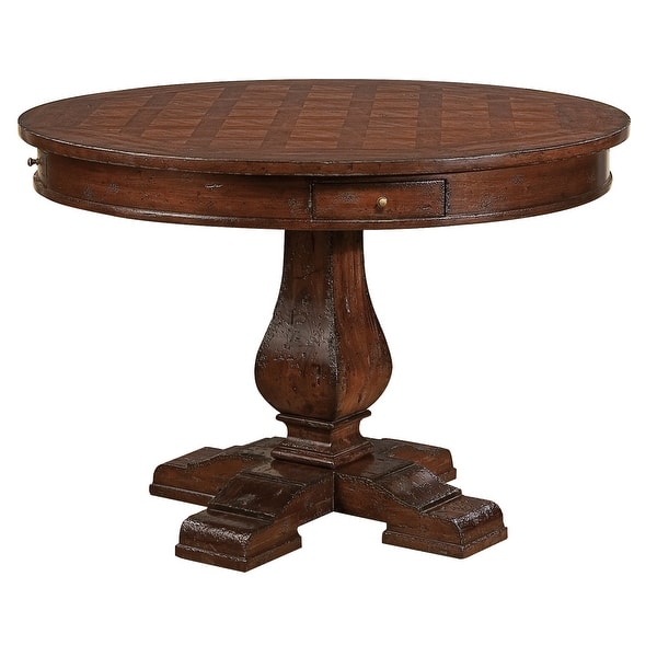 slide 2 of 3, Hekman Furniture Havana Rustic Round Kitchen Dining Table with Drawers