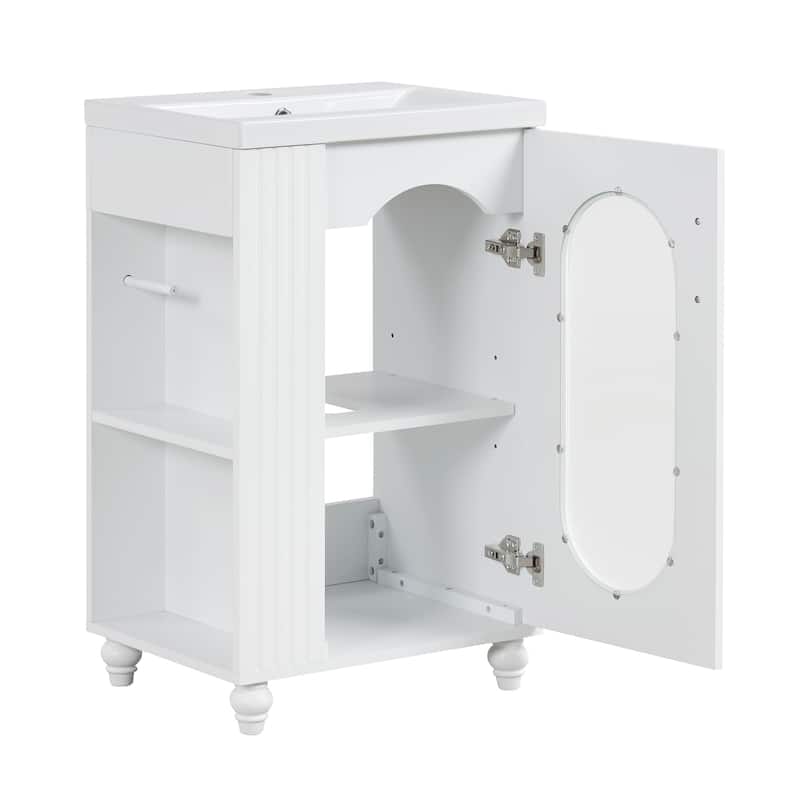 GDFStudio - Amelia Compact Bathroom Vanity with Sink and Multi-Functional Storage Cabinet