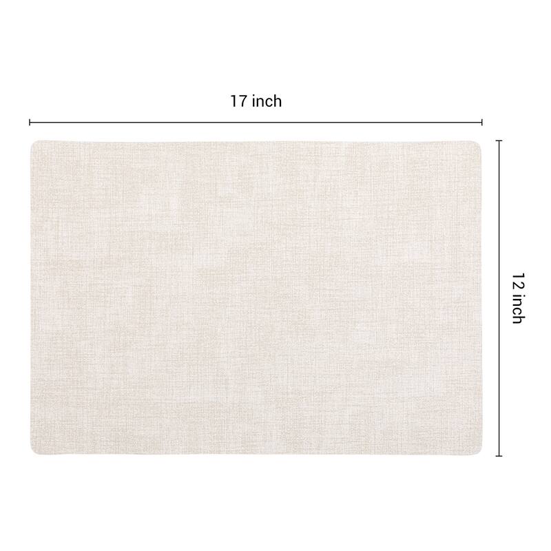 Set of 6 Faux Leather Placemats, Placemats for Dining Table Decor - 17*12in