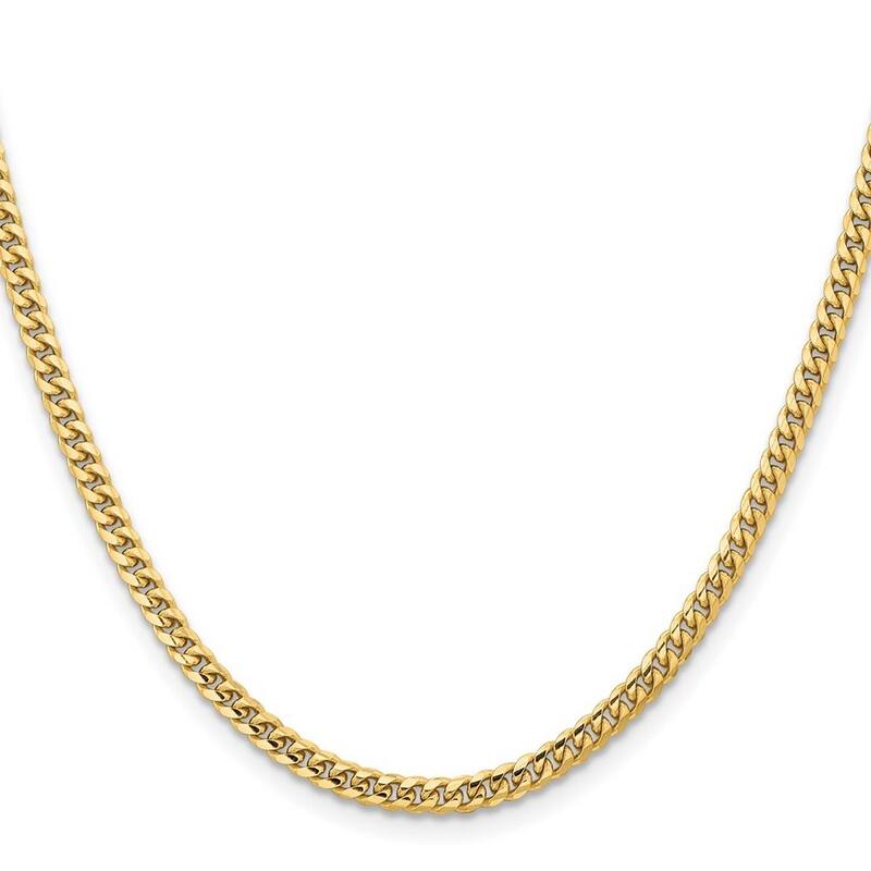 Curata 14k 3.5mm Solid Miami Curb Chain Bracelet