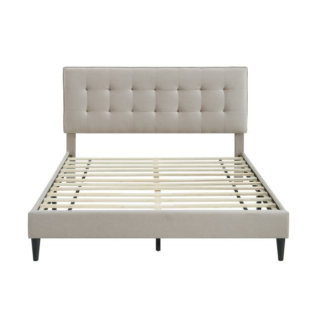 Ovis Ella Tufted Platform Bed, Upholstered Bed
