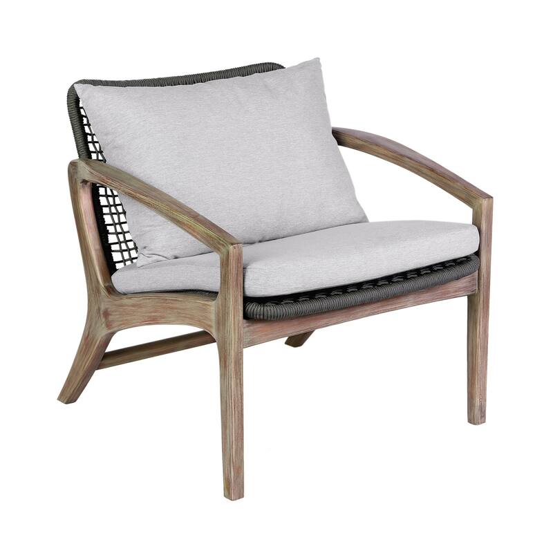 Brighton Solid Wood and Rope 4-Piece Chat Set