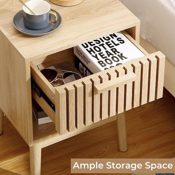 Boho Night Stand, Small End Table, Bedside Table with Drawer