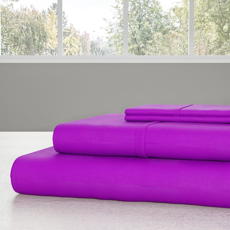 3-Piece Brushed Microfiber Twin Sheet Set by Windsor Home (Purple)