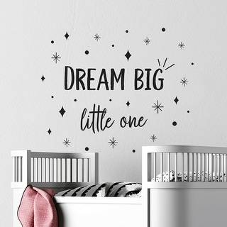 Walplus Dream Big Little One Black Quote Wall Sticker Nursery Decor