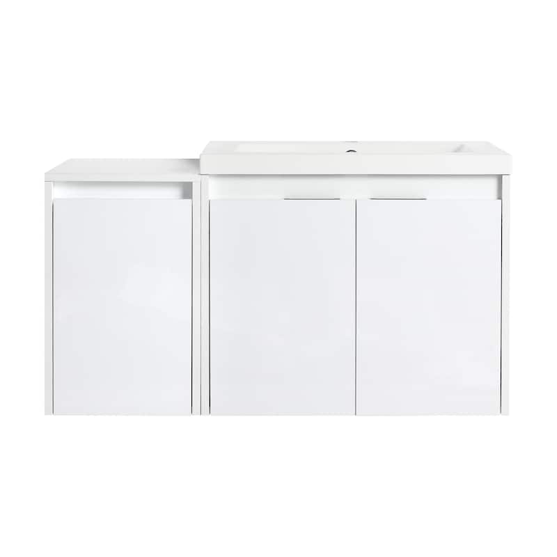 Float Mounting Bathroom Vanity With Resin Sink
