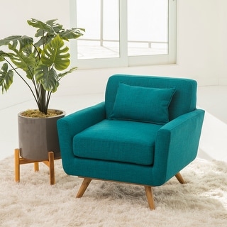 Abbyson Bradley Mid Century Teal Fabric Armchair Bed Bath